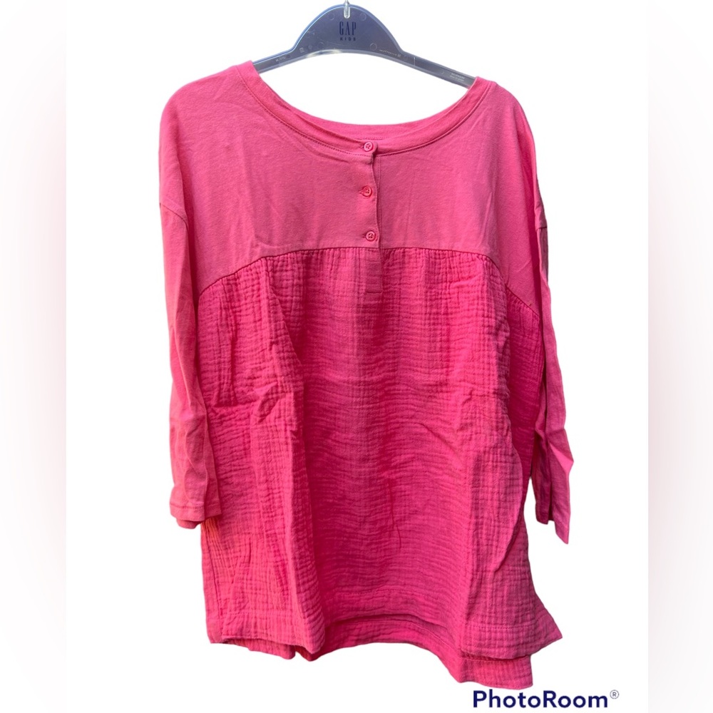 ⭐️⭐️⭐️4 for$12⭐️⭐️⭐️ Gap Kids Henley Tee Sassy Pink Size XXL
